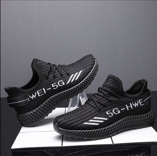 Black Woven Mesh Sneakers